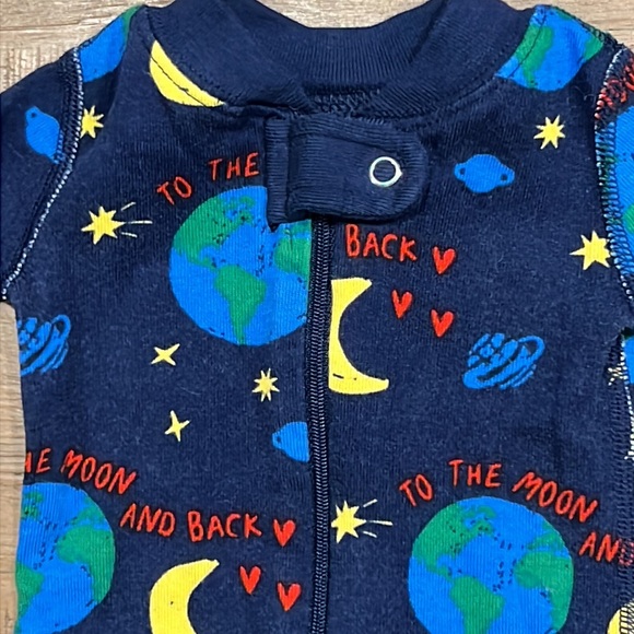 Hanna Andersson Organic Space Stars Moon Galaxy Print - Picture 2 of 7